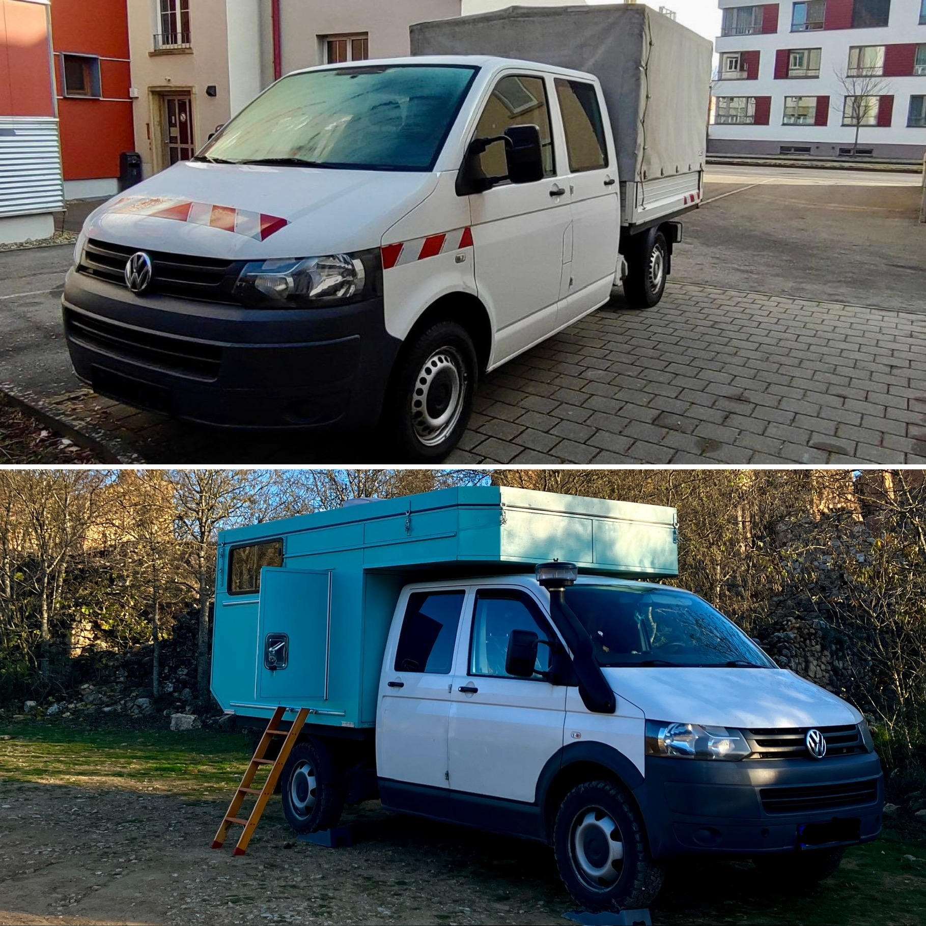 Frida VW T5 Doka mit Eigenbau Wohnkabine